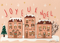Joyeux Noël et maisons enneigées festives